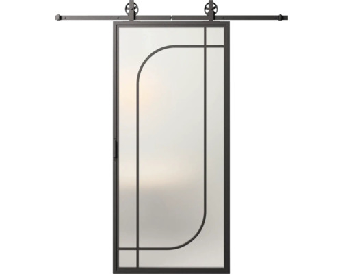 Posuvné dvere so sklom a kovaním