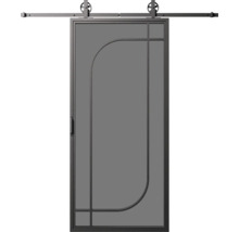 Posuvné dvere s oceľovým rámom a kovaním