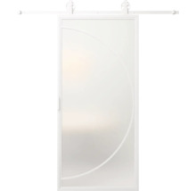 Posuvné dvere so sklom a kovaním