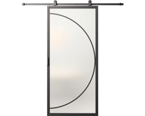 Posuvné dvere so sklom a kovovým rámom