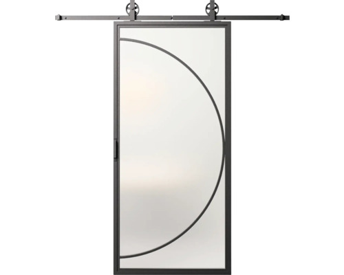 Posuvné dvere so sklenenou výplňou a kovovým rámom