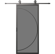 Posuvné dvere s kovaním a dizajnom polkruhu