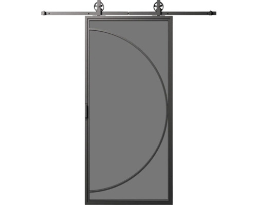 Posuvné dvere s kovaním a dizajnom polkruhu