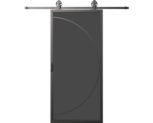 Posuvné dvere s polkruhovým dizajnom a sadou kovania