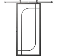 Posuvné dvere s kovovým rámom a kovaním