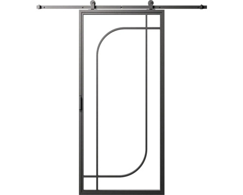 Posuvné dvere s kovovým rámom a kovaním