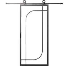 Posuvné dvere s kovaním a grafickým dizajnom