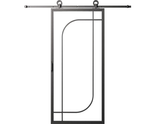 Posuvné dvere s kovaním a grafickým dizajnom