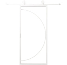 Posuvné dvere s polkruhovou dekoráciou