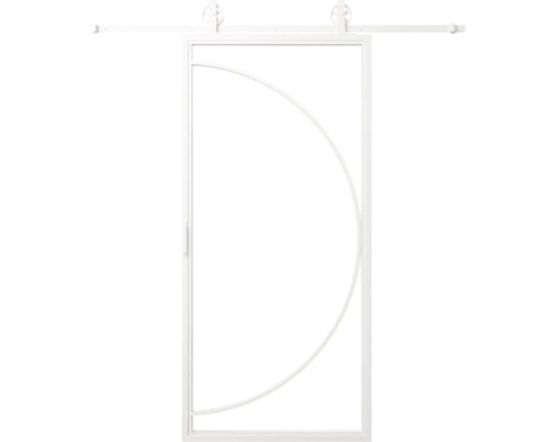 Posuvné dvere s polkruhovou dekoráciou