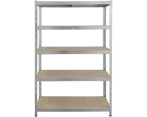 Kovový regál s piatimi policami