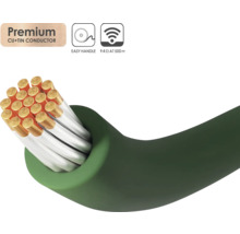 Zelený napájací kábel s medeno-cínovým vodičom