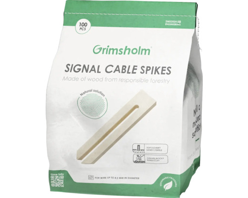 Grimsholm signálne káblové hroty z dreva, 100 kusov, vhodné pre drôt do priemeru 4,2 mm