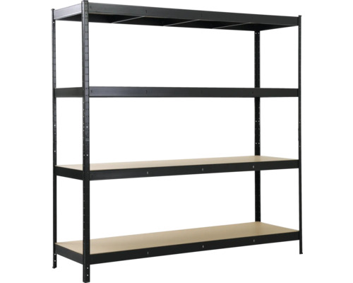 Kovový regál so štyrmi policami na uskladnenie
