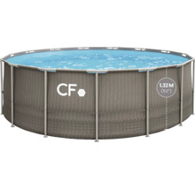 Okrúhly rámový bazén naplnený vodou, výška 1,32 metra