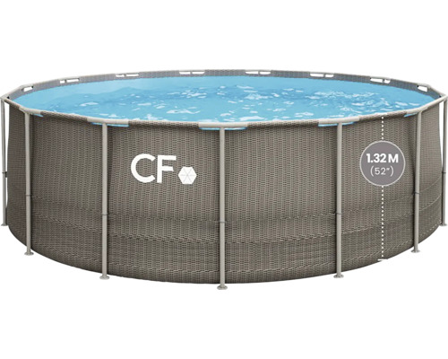 Nadzemný bazén CF FRAME 457 x 132 cm ratan BAZ0050 Okrúhly rámový bazén naplnený vodou, výška 1,32 metra