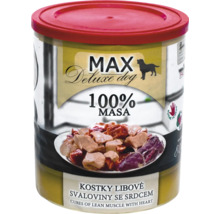 MAX Deluxe vlhké krmivo pre psy s chudým svalom a srdcom v konzerve