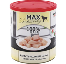 Max Deluxe Dog konzervované mokré krmivo pre psov s kuracím mäsom