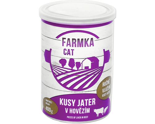 Farmka krmivo pre mačky hovädzia pečeň, 400 gramov