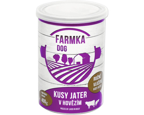 Farmka krmivo pre psov s hovädzou pečeňou, 400 gramov