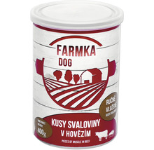 Farmka krmivo pre psov s hovädzím mäsom, 400 gramov plechovka