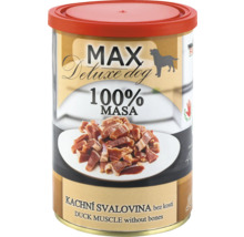 Konzerva MAX Deluxe pre psov s kačacou svalovinou bez kostí