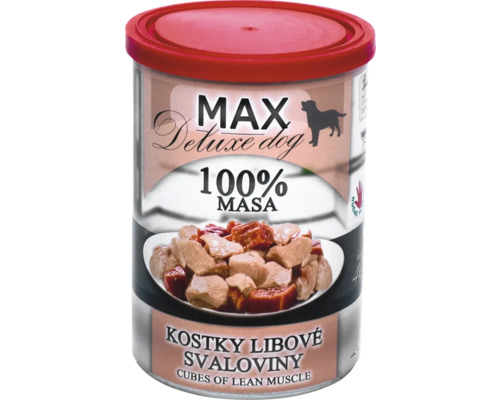 Psie jedlo Max Deluxe so 100 percentami svaloviny v konzerve