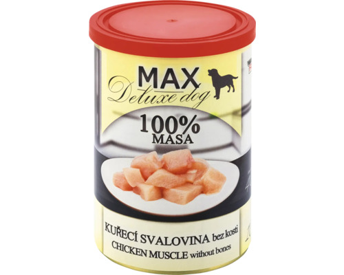 Max Deluxe Dog krmivo pre psov, kuracie svalovina bez kostí