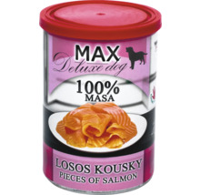 Max Deluxe krmivo pre psov s lososom, 400 gramová plechovka
