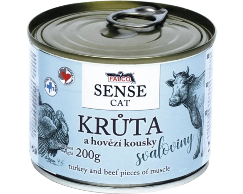 Falco Sense Cat krmivo pre mačky moriak a hovädzie mäso v 200 gramovom balení