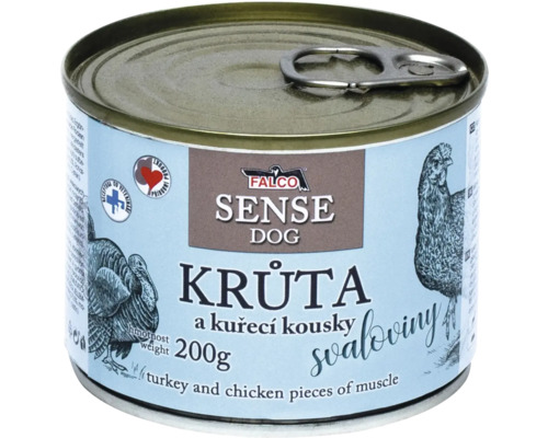 Konzervované krmivo pre psov s morčacím a kuracím mäsom, 200 gramov