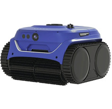 Modrý čistiaci robot pre bazény s pásovým pohonom