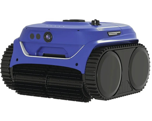 Modrý čistiaci robot pre bazény s pásovým pohonom