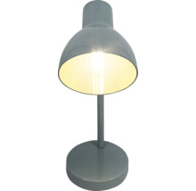Sivá stolná lampa so svetlom