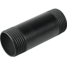 Čierna rúrková vsuvka so závitovými koncami.