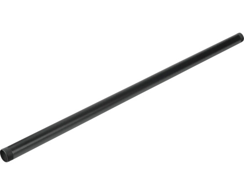 Čierna oceľová rúrka so závitom.