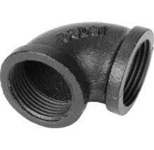 Čierne liatinové rúrkové koleno s vnútorným závitom