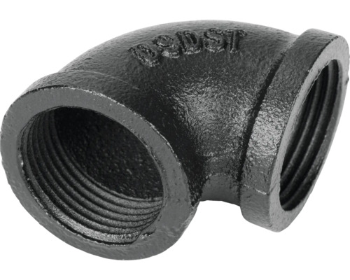 Čierne liatinové rúrkové koleno s vnútorným závitom