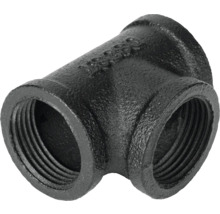 Čierna liatinová tvarovka T-kus