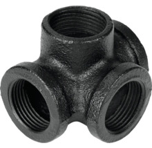 Čierny liatinový T-kus s vnútorným závitom