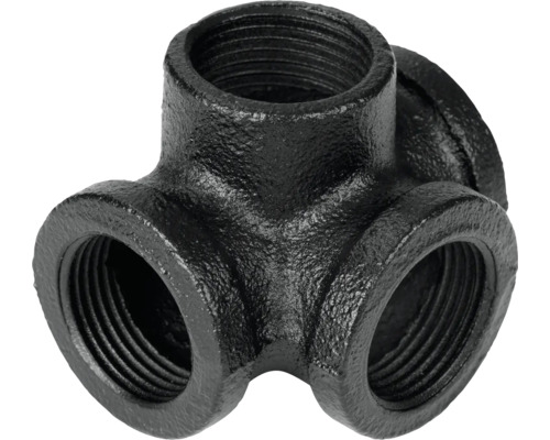 Čierny liatinový T-kus s vnútorným závitom