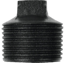 Čierna kovová rúrková zátka so závitom