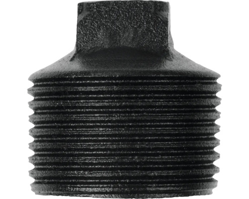 Čierna kovová rúrková zátka so závitom