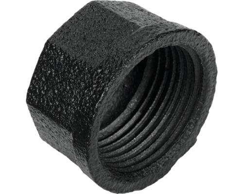 Čierna temperovaná liatinová krytka s vnútorným závitom