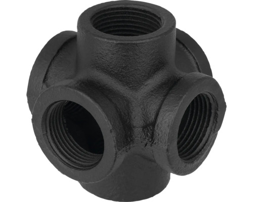 Čierna liatinová tvarovka kríž s vnútorným závitom