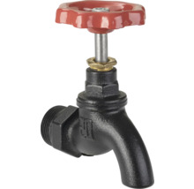 Kovový ventilový kohút s červenou rukoväťou