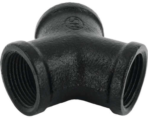Čierna temperovaná liatinová tvarovka T-kus s vnútorným závitom pre potrubné spoje