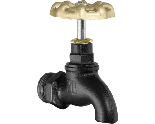 Vodovodný kohútik so zlatou rukoväťou