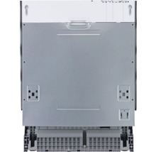 Pohľad zozadu na umývačku riadu s priehradkami a výrezmi