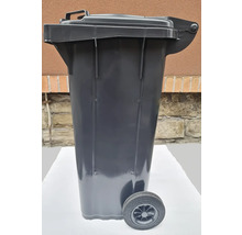 Sivá smetná nádoba s vekom a kolieskami